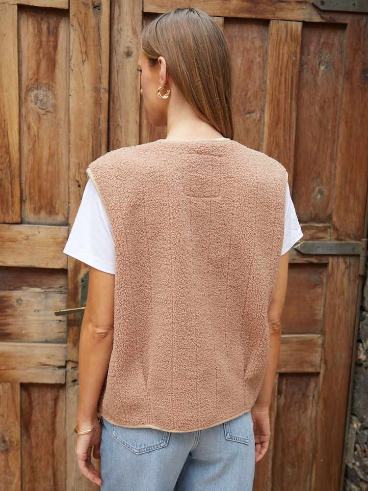 Threadbare Pink Fleece Borg Gilet - Image 2 of 5