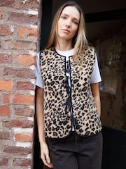 Threadbare Animal Tie Front Borg Gilet - Image 1 of 4