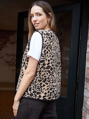 Threadbare Animal Tie Front Borg Gilet - Image 2 of 4