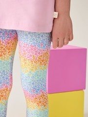 Little Bird by Jools Oliver Pink/Lilac Rainbow T-Shirt and Leggings Set - Image 7 of 11