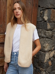 Threadbare Cream Fleece Borg Gilet - Image 1 of 5