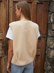 Threadbare Cream Fleece Borg Gilet - Image 2 of 5