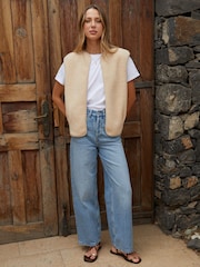 Threadbare Cream Fleece Borg Gilet - Image 3 of 5