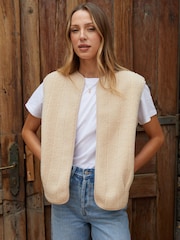 Threadbare Cream Fleece Borg Gilet - Image 4 of 5