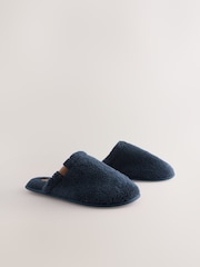 Navy Towel Mule Slippers - Image 1 of 5