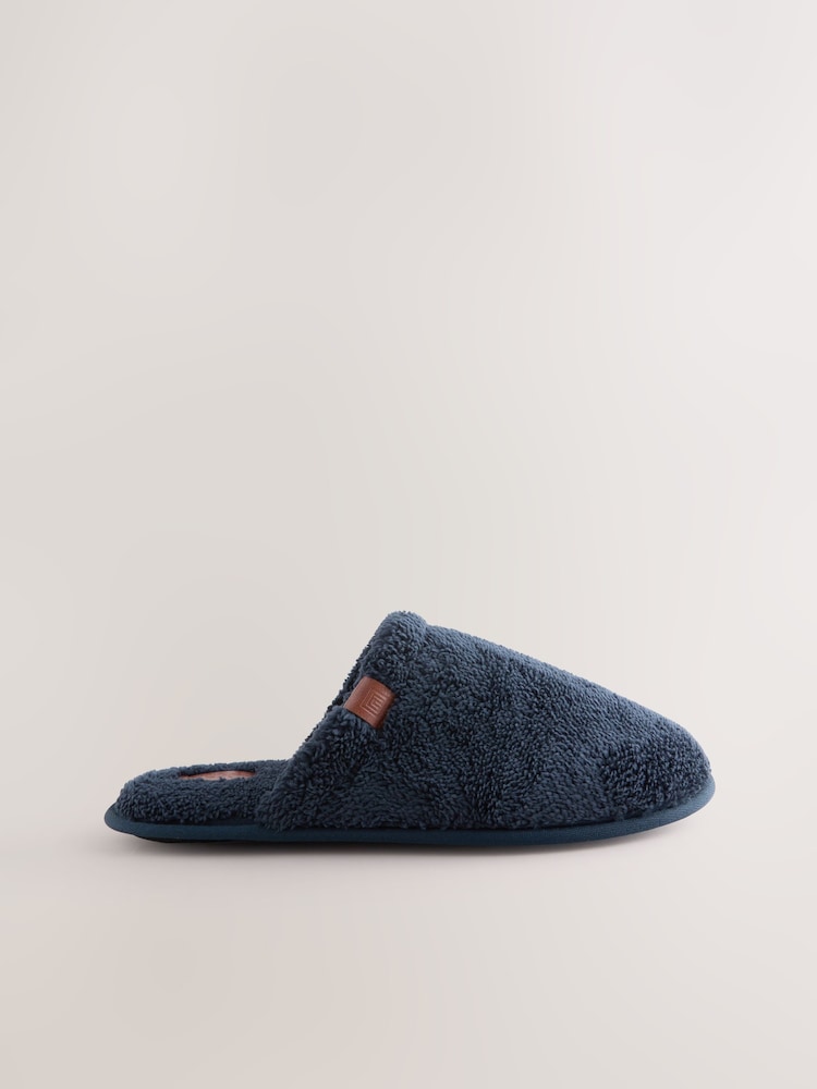 Navy Towel Mule Slippers - Image 2 of 5