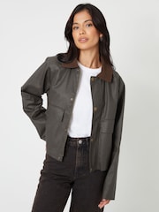 أخضر - Threadbare Waxed Jacket with Concealed Hood - صورة 1 من 5