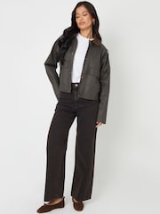 أخضر - Threadbare Waxed Jacket with Concealed Hood - صورة 3 من 5