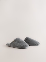 Grey Towel Mule Slippers - Image 1 of 5