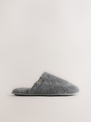 Grey Towel Mule Slippers - Image 2 of 5