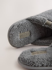 Grey Towel Mule Slippers - Image 4 of 5