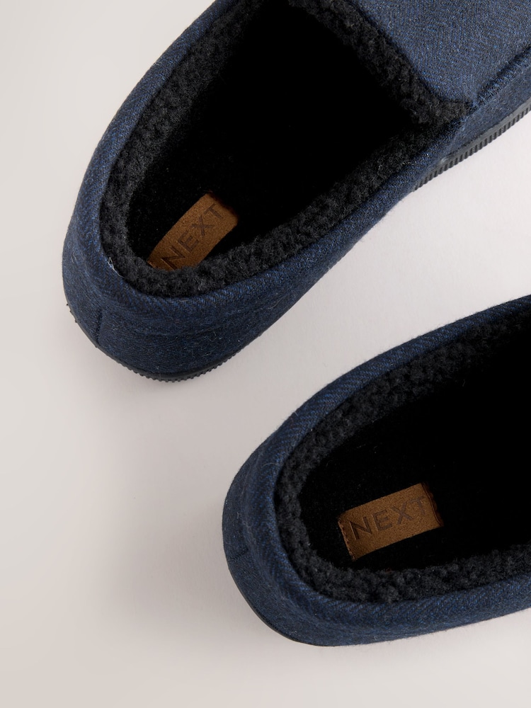 Navy Closed Back Textured Slippers - Image 5 of 5