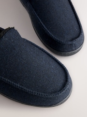 Navy Closed Back Textured Slippers - Image 6 of 7
