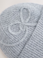 Grey Bow Detail Beanie - Image 5 of 6
