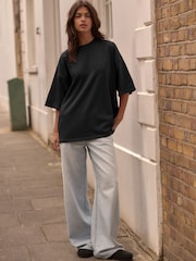 self. Black 100% Cotton Crew Neck Heavyweight T-Shirt - Image 2 of 5