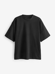 self. Black 100% Cotton Crew Neck Heavyweight T-Shirt - Image 4 of 5