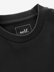 self. Black 100% Cotton Crew Neck Heavyweight T-Shirt - Image 5 of 5