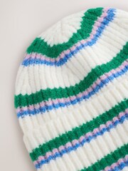 Cream/Pink/Green Knitted Beanie Hat - Image 7 of 7