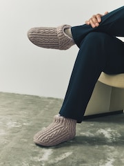 Neutral Knitted Boot Slippers - Image 1 of 7