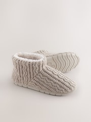 Neutral Knitted Boot Slippers - Image 5 of 7