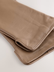 Taupe Leather Gloves - Image 6 of 7