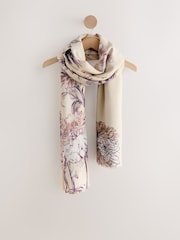 White Vintage Floral Midweight Scarf - Image 1 of 3