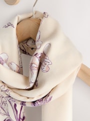 White Vintage Floral Midweight Scarf - Image 2 of 3