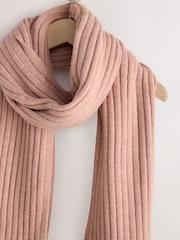Pink Ribbed Knit Scarf - Image 5 of 6