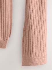 Pink Ribbed Knit Scarf - Image 6 of 6