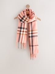 Pink Check Midweight Scarf - Image 1 of 3