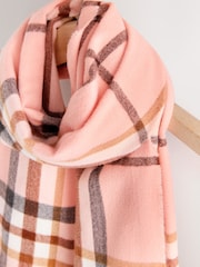 Pink Check Midweight Scarf - Image 2 of 3