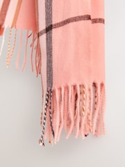 Pink Check Midweight Scarf - Image 3 of 3