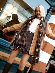 Leopard Print Heavyweight Blanket Scarf - Image 2 of 5
