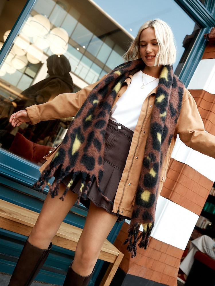 Leopard Print Heavyweight Blanket Scarf - Image 2 of 5