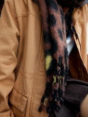 Leopard Print Heavyweight Blanket Scarf - Image 5 of 5