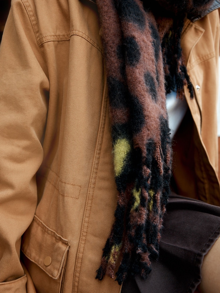 Leopard Print Heavyweight Blanket Scarf - Image 5 of 5