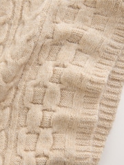 Ecru Cable Knit Tabard Cover-Up - Image 3 of 4