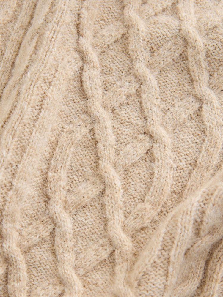 Ecru Cable Knit Tabard Cover-Up - Image 4 of 4