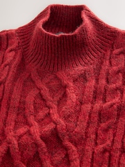 Vermelho - Capa de Tabardo de Malha Trançada - Imagem 2 de 4