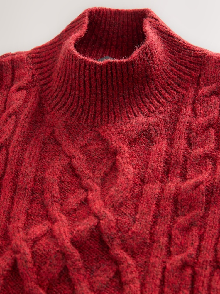 Vermelho - Capa de Tabardo de Malha Trançada - Imagem 2 de 4