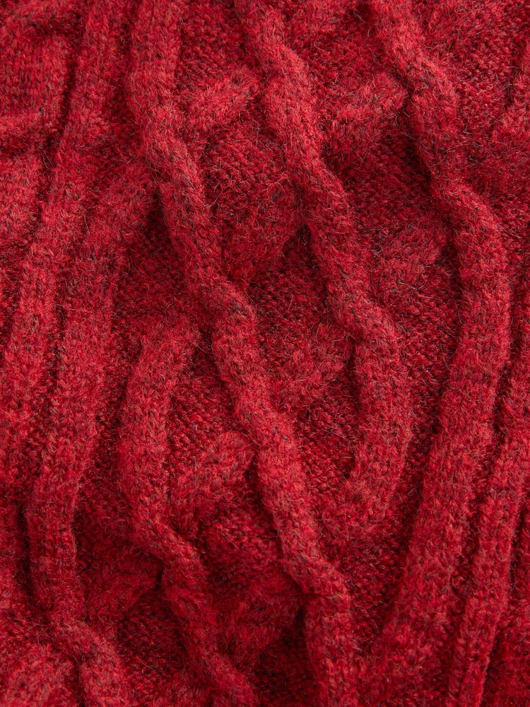 Vermelho - Capa de Tabardo de Malha Trançada - Imagem 4 de 4