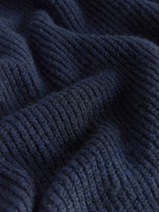 Navy Ribbed Mock Layer Poncho - Image 3 of 3