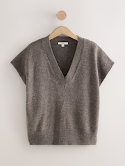 Marrón visón - Drop Shoulder Knitted Tank Cover-Up - Imagen 7 de 9