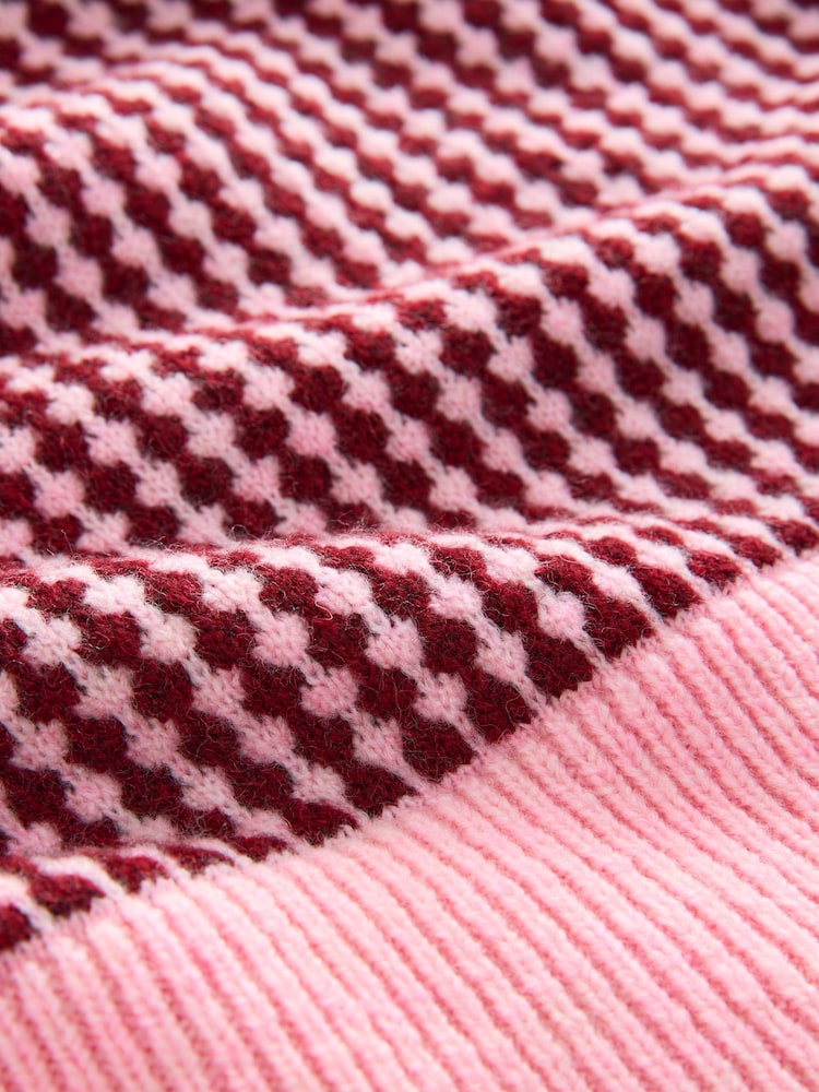 Houndstooth Drop Shoulder Knitted Tank Cover-Up - Image 2 of 3