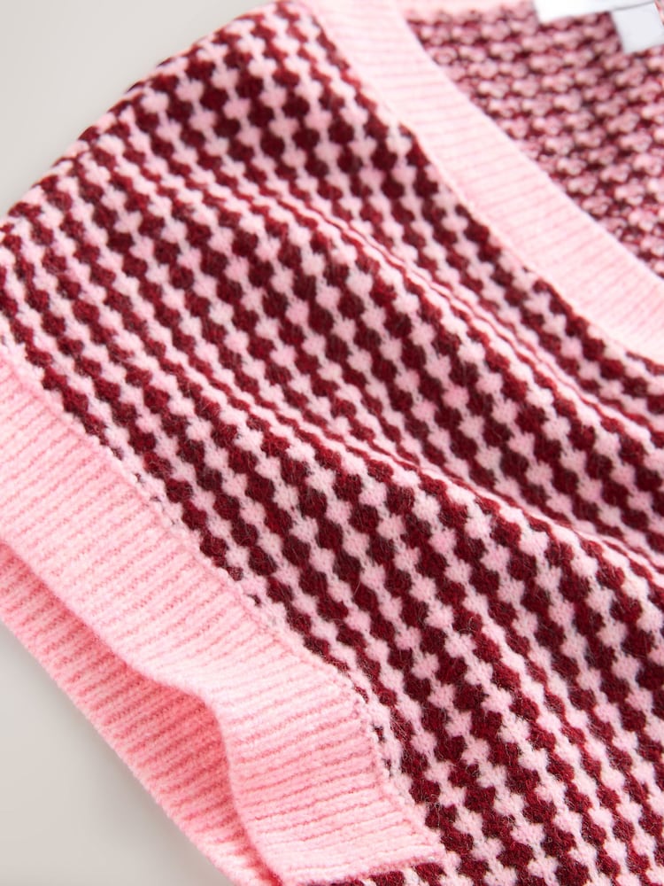 Houndstooth Drop Shoulder Knitted Tank Cover-Up - Image 8 of 8