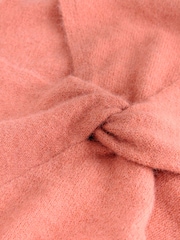 Coral Pink Twist Back Knitted Poncho - Image 8 of 9