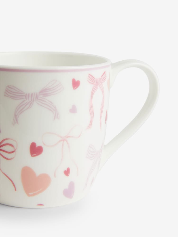 Pink Heart and Bow Print Mug - Image 4 of 4