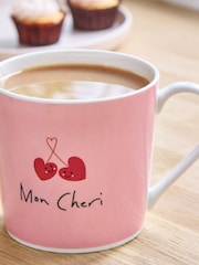 Pink Cherry Heart Print Mug - Image 2 of 4