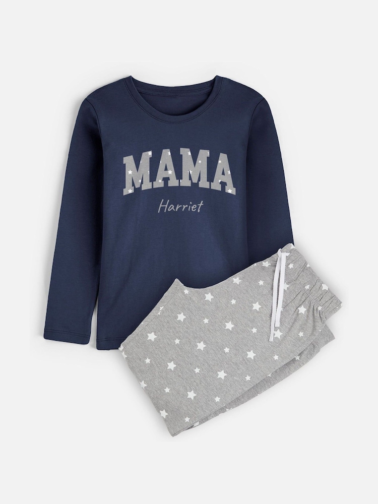 Blue Personalised Mama Womens Pyjamas by Stitch Style - Image 1 of 4