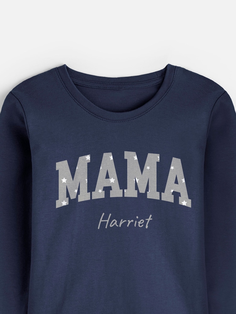 Blue Personalised Mama Womens Pyjamas by Stitch Style - Image 4 of 4